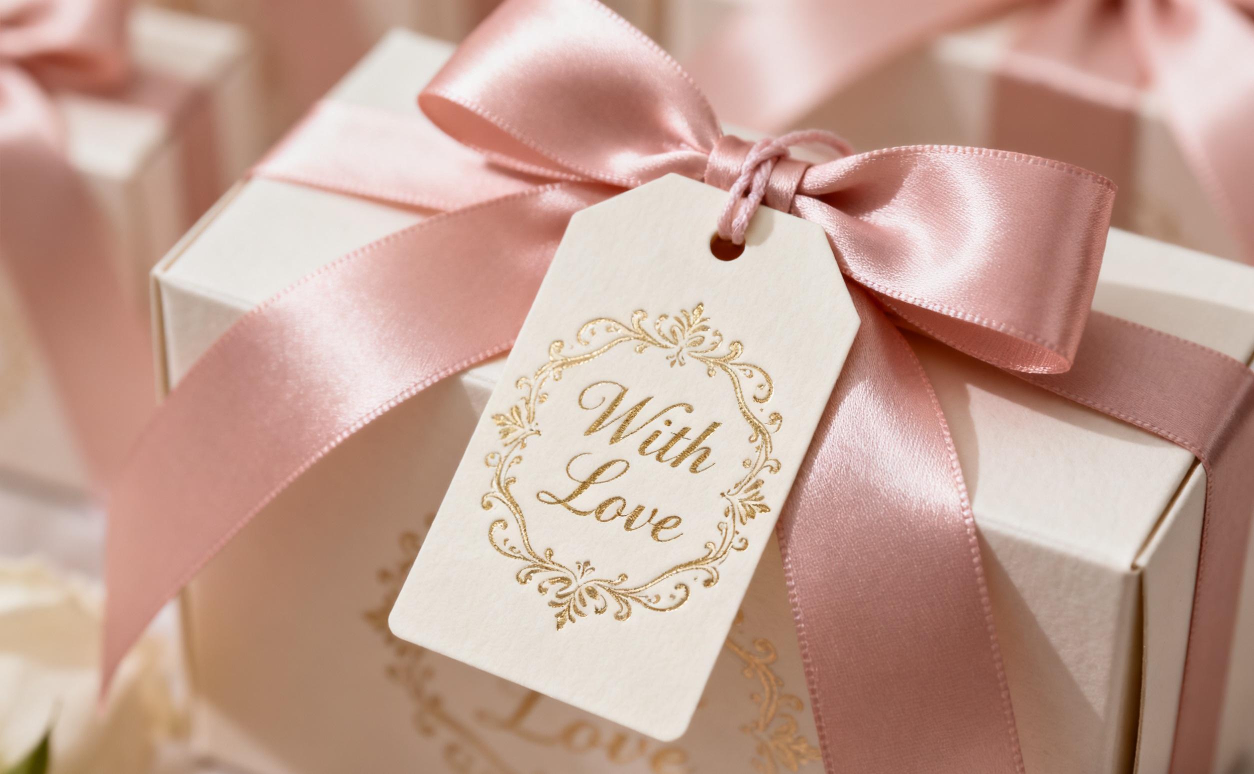 Elegant hang tag for wedding favors